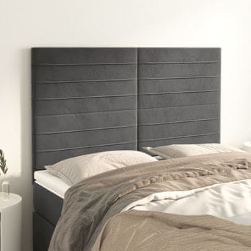 Vidaxl vidaXL Vzglavja za posteljo, 4 kosi, temno siva, 72x5x78/88 cm, žamet