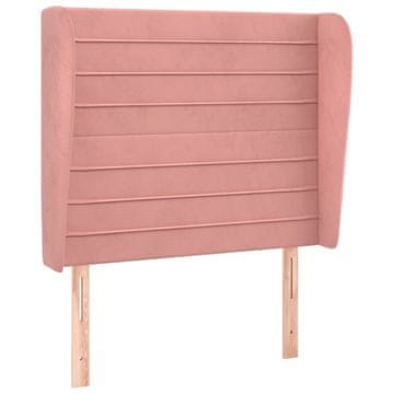 Vidaxl Vzglavje z ušesi roza 103x23x118/128 cm žamet