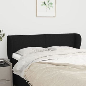 Vidaxl vidaXL Vzglavnik s krilci, črne barve 147x23x78/88 cm, blago