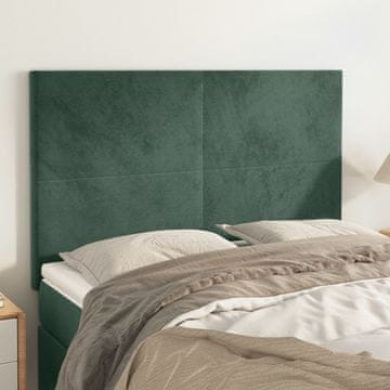 Vidaxl vidaXL Vzglavja za posteljo, komplet 4 kosov, temno zelena, 72x5x78/88 cm, žamet