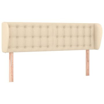 Vidaxl Vzglavje z ušesi krem 147x23x78/88 cm blago