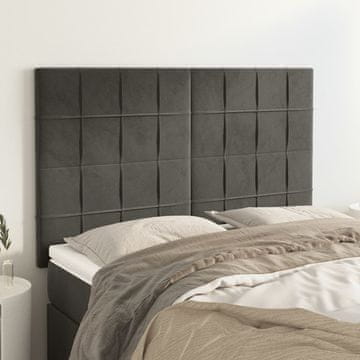 Vidaxl vidaXL Vzglavja za posteljo, 4 kosi, temno siva, 72x5x78/88 cm, žamet