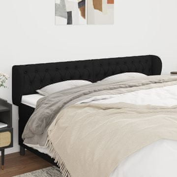 Vidaxl vidaXL Vzglavnik s krilci, črne barve 183x23x78/88 cm, blago