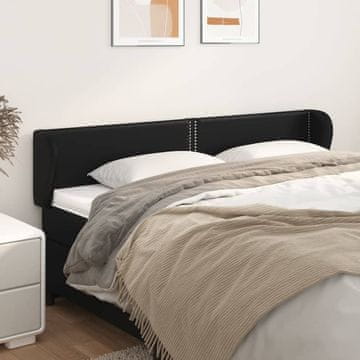 Vidaxl vidaXL Vzglavnik s krilci črne barve 183x23x78/88 cm umetno usnje