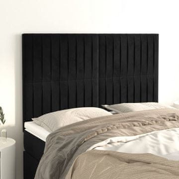 Vidaxl vidaXL Vzglavja za posteljo, 4 kosi, črna, 72x5x78/88 cm, žamet