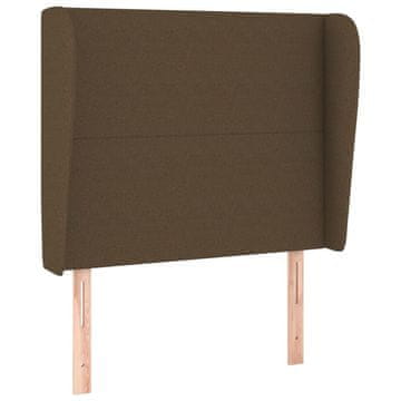 Vidaxl Vzglavje z ušesi temno rjavo 83x23x118/128 cm blago