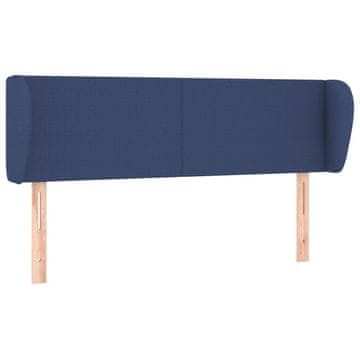 Vidaxl Vzglavje z ušesi modro 147x23x78/88 cm blago