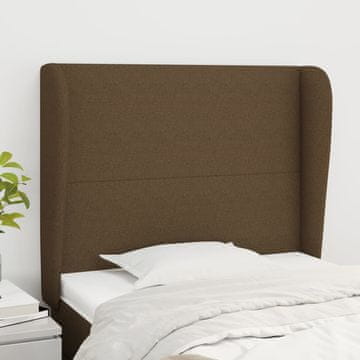 Vidaxl vidaXL Vzglavje s krilci temno rjavo 83x23x118/128 cm blago