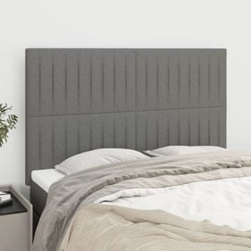 Vidaxl vidaXL Vzglavja za posteljo, 4 kosi, temno siva, 72x5x78/88 cm, blago