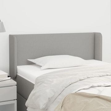Vidaxl vidaXL Vzglavje s krilci svetlo sivo 83x16x78/88 cm blago