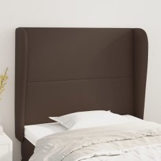 Vidaxl Vzglavje z ušesi rjavo 83x23x118/128 cm umetno usnje