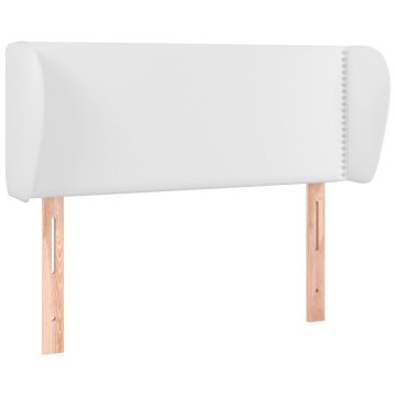 Vidaxl Vzglavje z ušesi belo 93x23x78/88 cm umetno usnje