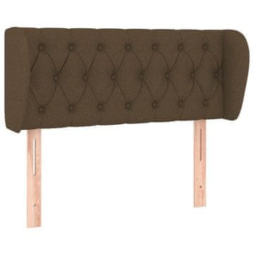 Vidaxl Vzglavje z ušesi temno rjavo 103x23x78/88 cm blago