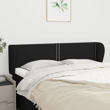Vidaxl vidaXL Vzglavnik s krilci, črne barve 147x23x78/88 cm, blago