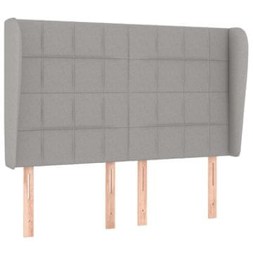 Vidaxl Vzglavje z ušesi svetlo sivo 147x23x118/128 cm blago