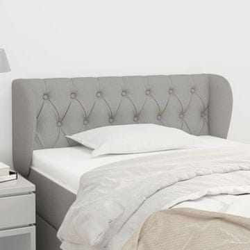 Vidaxl vidaXL Vzglavje s krilci svetlo sivo 93x23x78/88 cm blago