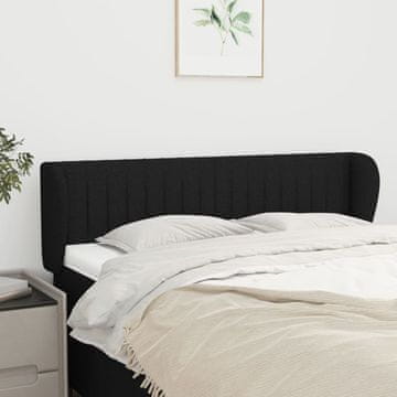 Vidaxl vidaXL Vzglavnik s krilci, črne barve 147x23x78/88 cm, blago