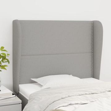 Vidaxl vidaXL Vzglavnik s krilci svetlo siv 93x23x118/128 cm blago