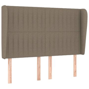 Vidaxl Vzglavje z ušesi taupe 147x23x118/128 cm blago