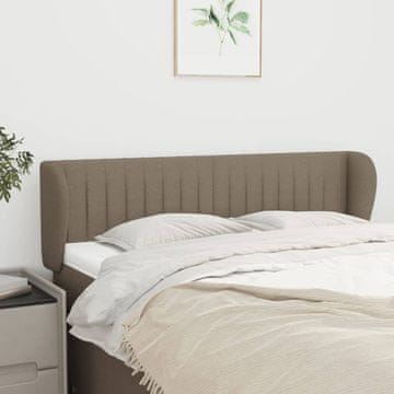 Vidaxl vidaXL Vzglavje postelje s krilci, sivo-rjavo, 147x23x78/88 cm, blago