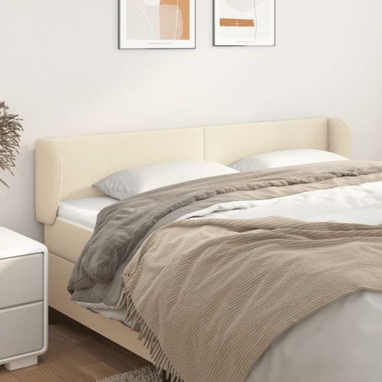 Vidaxl Vzglavje z ušesi krem 183x23x78/88 cm umetno usnje