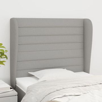 Vidaxl vidaXL Vzglavnik s krilci svetlo siv 103x23x118/128 cm blago