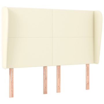 Vidaxl Vzglavje z ušesi krem 147x23x118/128 cm umetno usnje