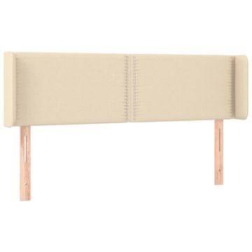 Vidaxl Vzglavje z ušesi krem 147x16x78/88 cm blago