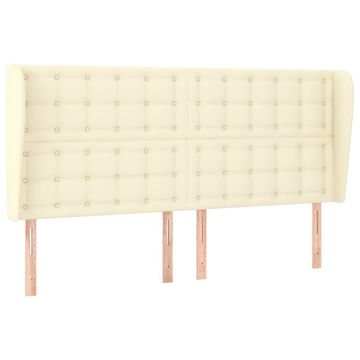 Vidaxl Vzglavje z ušesi krem 183x23x118/128 cm umetno usnje