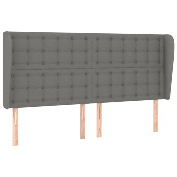 Vidaxl Vzglavje z ušesi temno sivo 163x23x118/128 cm blago
