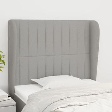 Vidaxl vidaXL Vzglavnik s krilci svetlo siv 83x23x118/128 cm blago