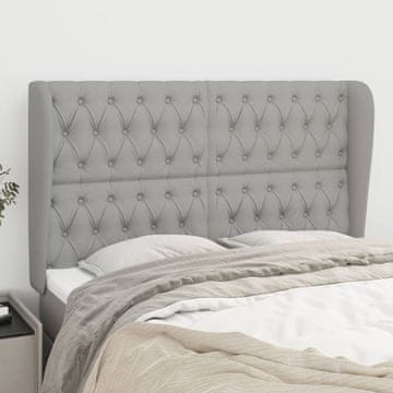 Vidaxl vidaXL Vzglavje s krilci svetlo sivo 163x23x118/128 cm blago