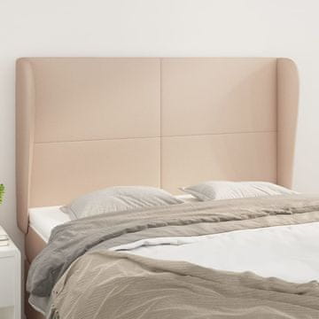 Vidaxl vidaXL Vzglavnik s krilci, kapučino, 147x23x118/128 cm, umetno usnje