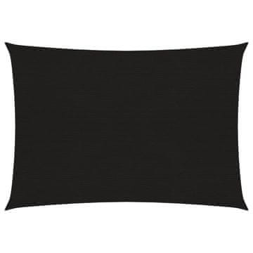Vidaxl Senčno jadro 160 g/m² črno 4x5 m HDPE