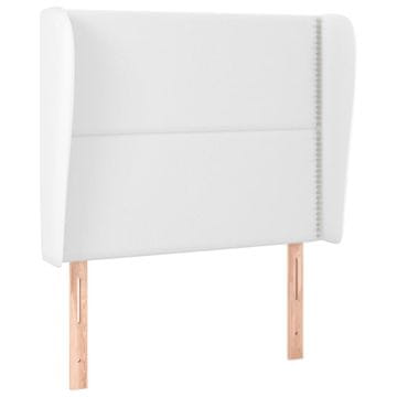 Vidaxl Vzglavje z ušesi belo 103x23x118/128 cm umetno usnje