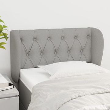 Vidaxl vidaXL Vzglavje s krilci svetlo sivo 83x23x78/88 cm blago
