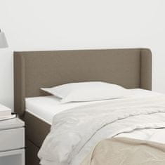 Vidaxl vidaXL Vzglavje postelje s krilci, sivo-rjavo, 83x16x78/88 cm, blago