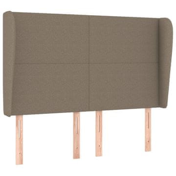 Vidaxl Vzglavje z ušesi taupe 147x23x118/128 cm blago