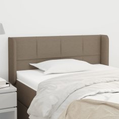 Vidaxl vidaXL Vzglavje postelje s krilci, sivo-rjavo, 93x16x78/88 cm, blago