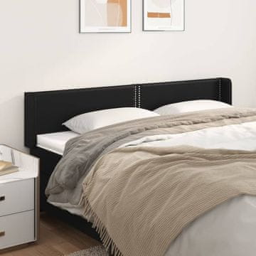 Vidaxl vidaXL Vzglavnik s krilci črne barve 203x16x78/88 cm umetno usnje