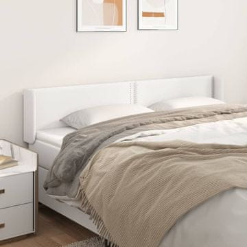 Vidaxl vidaXL Vzglavnik s krilci bel 203x16x78/88 cm umetno usnje