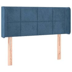 Vidaxl Vzglavje z ušesi temno modro 93x16x78/88 cm žamet