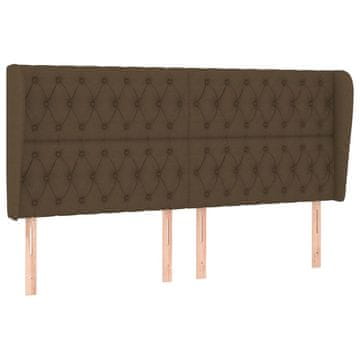 Vidaxl Vzglavje z ušesi temno rjavo 183x23x118/128 cm blago