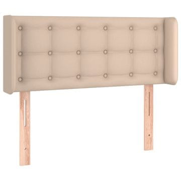 Vidaxl Vzglavje z ušesi kapučino 93x16x78/88 cm umetno usnje