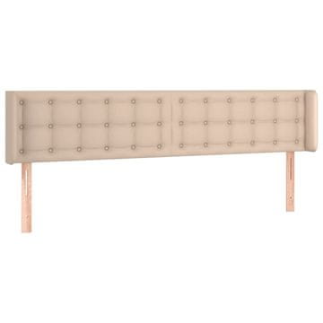 Vidaxl Vzglavje z ušesi kapučino 183x16x78/88 cm umetno usnje