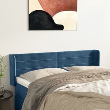 Vidaxl vidaXL Vzglavje s krilci temno modro 147x16x78/88 cm žamet
