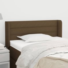 Vidaxl Vzglavje z ušesi temno rjav 93x16x78/88 cm blago