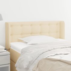 Vidaxl vidaXL Vzglavje postelje s krilci, kremne barve, 103x16x78/88 cm, blago