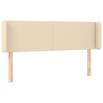 Vidaxl Vzglavje z ušesi krem 147x16x78/88 cm blago