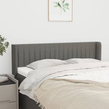 Vidaxl vidaXL Vzglavje s krilci temno sivo 147x16x78/88 cm blago